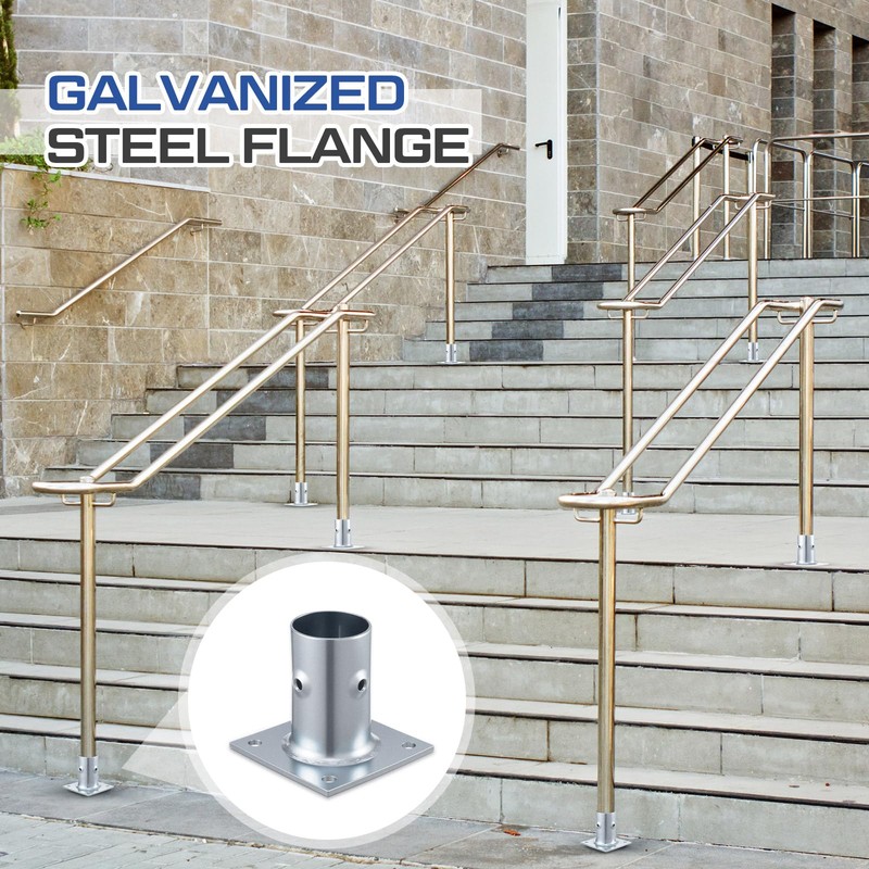Blulu 8 Pack Galvanized Steel Flange Oblong Base for 1-5/8