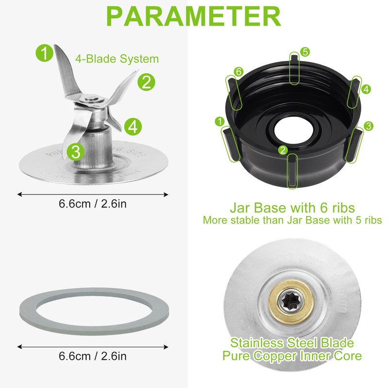 Blender Replacement Parts Compatible with Oster Blender Ice Blades ABS