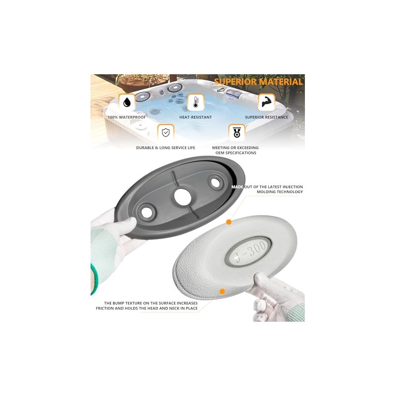 besttruck 4PCS 2472-824 Oval Pillow Insert (6455-488) + Back Mount