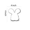 Keewah Easter Bunny Rabbit Face Cookie Cutter, 4”, Stainless Steel