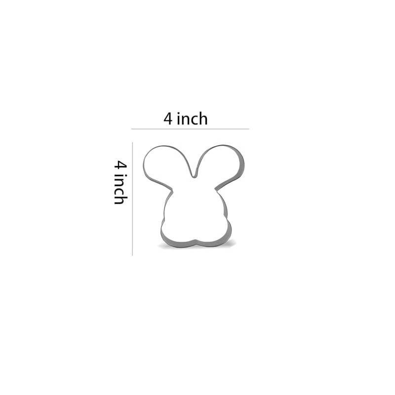 Keewah Easter Bunny Rabbit Face Cookie Cutter, 4”, Stainless Steel