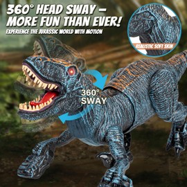 Lozadia Remote Control Dinosaur Toys for Kids 3-5 5-7 8-12 yr, Large T-Rex Dinosaur Toys with 360° Swaying Head, Mist Spray & Roar, Realistic Walking Robot Dino Toy, Best Birthday Gifts for Boys Girls