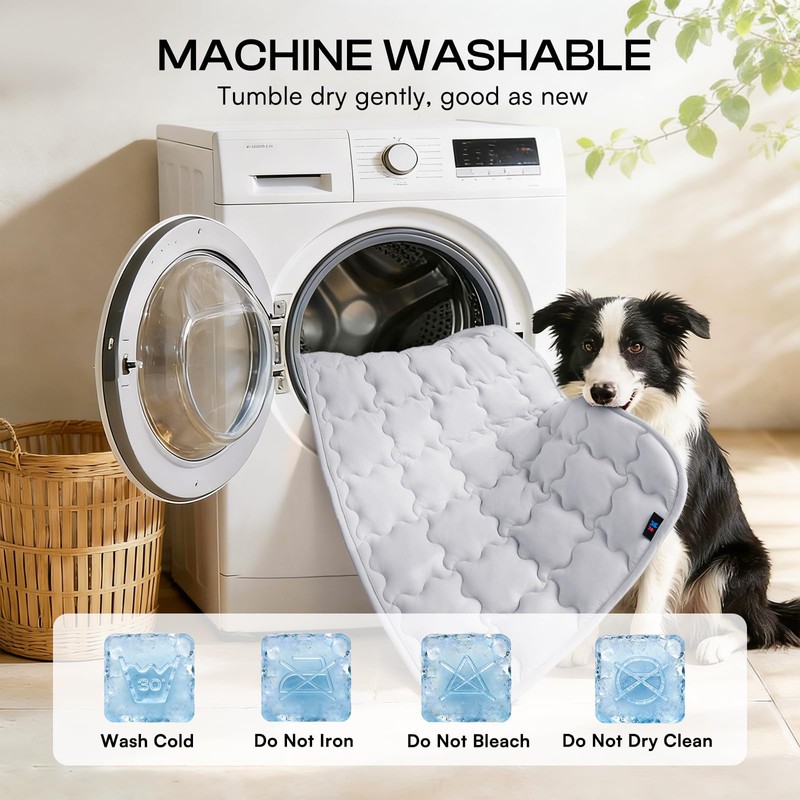 Luciphia Premium Dog Cooling Mat Non-Slip Q-MAX>0.5 Self-Cooling Pad for