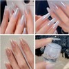 Polvo para uñas con efecto espejo superbrillante, cromo perlado blanco,