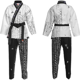 Mudoin Taekwondo Hangul Open Uniform TKD Martial Arts Akido Hapkido WTF POOM (180(170-180cm)(5.57-5.90ft))