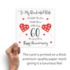 Hunts England - Romantic Wife 60th Wedding Anniversary Card -