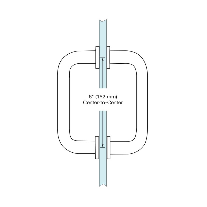 CRL 6" Satin Brass (BM Series) Tubular Back-to-Back Pull Handle