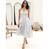 DEEP SELF Womens Summer V Neck Midi Dress Halter Neck