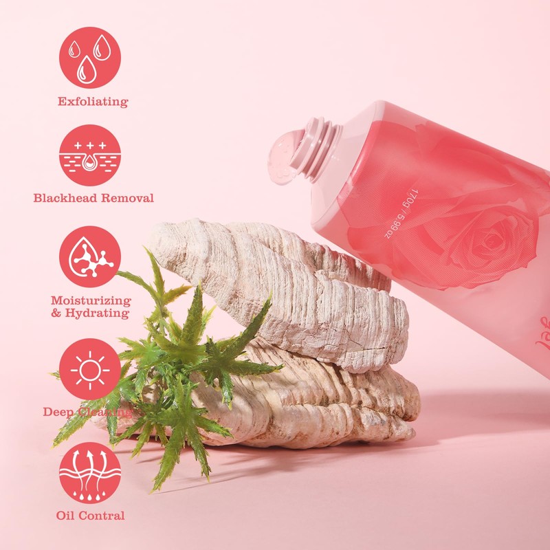 OUPEICHARM Rose Blackhead Cleasing Gel for Face Nose Body,Deep Cleaning,Moisturizing,Oil