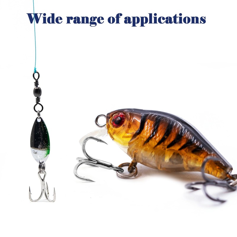Natufish Treble Fishing Hooks 4X Strong - 10Pcs Triple Hooks