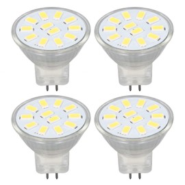 4pcs/set MR11 LED Spot Light Bulb with Dual Needle Base 360° Heat Dissipation 3W 12 LEDs Lamp BulbCold White