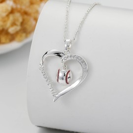 Lydow Baseball Necklace Gifts for Girls Teen, Stuff Accessories Jewelry Players Team Sport Ornament Coach Birthday Christmas Decor Gear Things Women Mom 8-12 12-14 Her