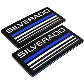 2X Cab Emblem Badge Side Roof Pillar Decal Plate Compatible for Chevy Silverado 88-98 90 91 Suburban Tahoe (Blue)