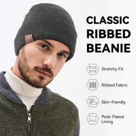 OZERO 2 Packs Beanie for Men Women: Slouchy Beanie Hats Winter Knit Caps Soft Ski Hat Unisex (Gray&Gray)