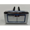 Top of Toilet Dual Flush Button, rectangle, Chrome with Blue