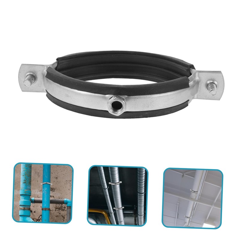 jojofuny 90mm Pipe Clamp Split Ring Hanger Galvanized Steel Wall