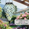 Naboher Solar Hanging Lantern Outdoor Garden Lights, Tear-Shaped Glass and