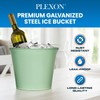 PLEXON Galvanized Metal Ice Bucket for Parties Coctail Bar Restaurant