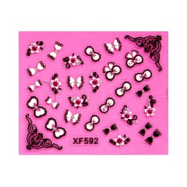 Generic Heart Rose Love Stars Valentine's Day Rhinestone Art Nail Sticker 592 Nail Wraps Art Stickers Manicure Supplies for Women for Home Nails Full Long Lasting Easy Apply and Remove