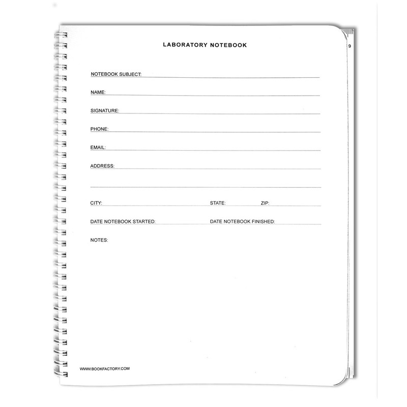 BookFactory Carbonless Lab Notebook (Scientific Ruled Format), 50 Sets of