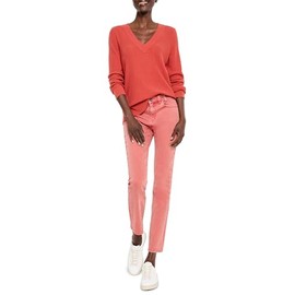 NIC+ZOE Women's Waffle Stitch V-Neck Sweater, Tandoori