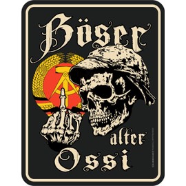 Decorative Tin Sign for GDR Pensioners: Evil Old Ossi