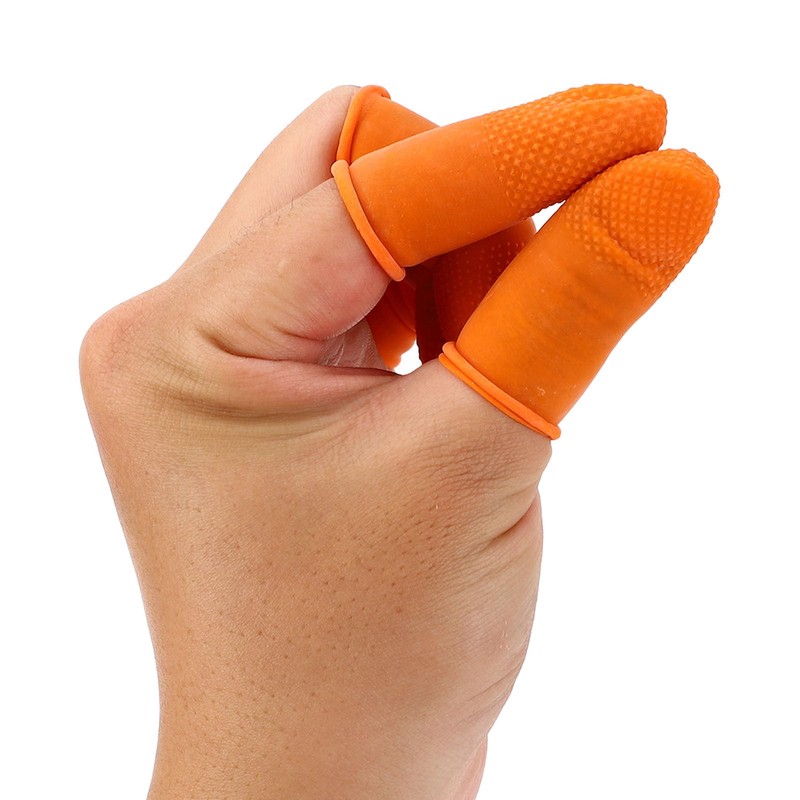 Disposable Finger Cots, 100 Pieces Waterproof Latex Finger Cots Protector