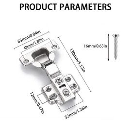 Monsully 8 Pcs Cabinet Hinges, Kitchen Cupboard Hinges Cupboard Hinges with Screws Soft Close Hinges Kitchen Cabinet Hinges Full Overlay Mute Door Hinges for Kitchen Bathroom Cabinet
