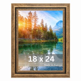 VictoR Picture Frame Boho Gold 18 x 24 cm - Strip: 30 x 16 mm - Picture Frame Vintage Decorative Rustic - Picture Frame Gold 18 x 24 cm - Country House