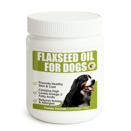 Flaxseed Powder for Dogs – Skin & Coat Supplement for Itchy, Dry Skin – Natural Alternative to Fish Oil – Supports Shiny Coat, Healthy Digestion & Allergy Relief