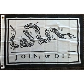 RFC Join or Die Polyester 2x3 Foot Flag Benjamin Franklin Revolutionary War Banner