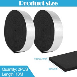 RANJIMA Isolierung Kanal, 2 Stück Rohrisolierung zum Wickeln, Isolierung zum Wickeln, Isolierung Heizungsrohre Wickeln, Rohrisolierungsfolie Isolierband mit Schaumstoff für Wasserleitungen Isolierung