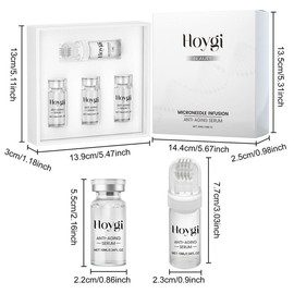 Hyaluronic Acid Facial Serum with Massage Roller – 4-Pack Moisturizing Facial Essence Set, Professional Hydrating Skincare for Women