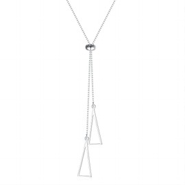 Metzakka Sterling Silver Lariat Necklace, Chic Minimalist Dangle Y Chain Long Necklace for Women Gift (Silver)