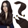 Elailite Real Hair Bonding Extensions, #2 Dark Brown, 100 Strands,