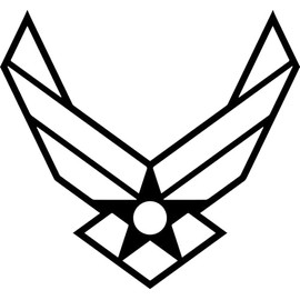 Sochi Decals US Air Force America Vinyl Sticker Decals (Pack of 2) for Car Bumper Window Laptop Tablet Phone y7004 (Black, 3" x 2.8")