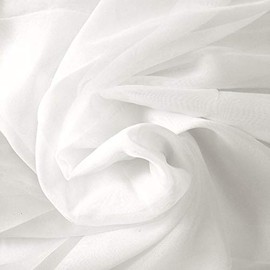 New Creations Fabric & Foam Inc, Fire Retardant Resistant, Sheer Voile Chiffon Fabric Draping Panels | Voile Fabric - 120" Wide | Use for Backdrop Curtain 10 Feet Wide. (White, 10 Yards Folded)