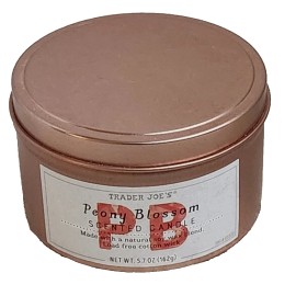 Trader Joe’s Candle 5.7 oz Peony Blossom Floral Scented Seasonal Rare SOY WAX