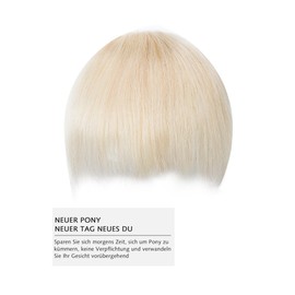 PARXITN Clip-In Bangs, Real Hair, Front Fringe, Unique Irregular Fringe Hair Extensions, Platinum Blonde, Pony Hair for Women