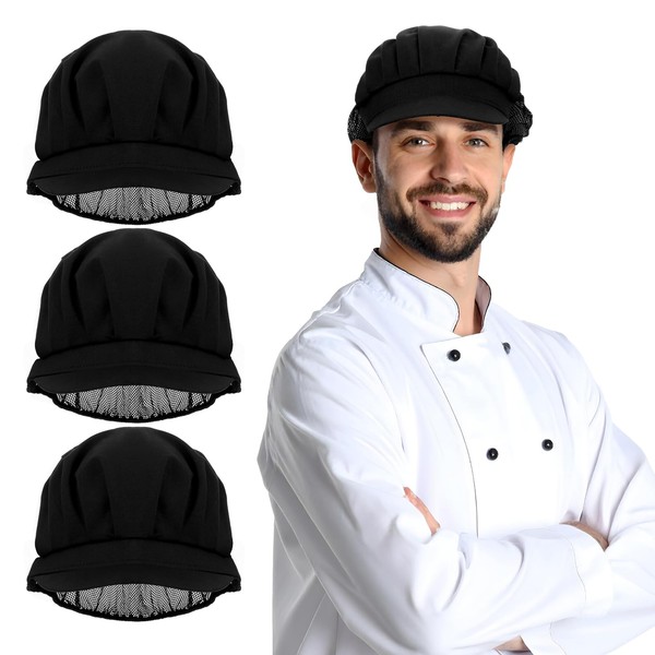 QFGasre 3pcs Chef Hat Adjustable Kitchen Cooking Chef Cap Food