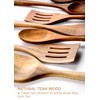 Nucookery Wooden Cooking Utensils Set with Holder, Teak Wood Utensils,