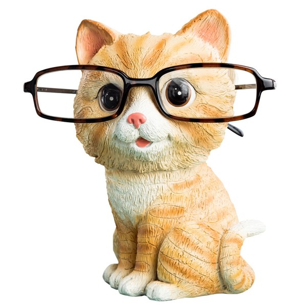 CHOOLD Bonito soporte de resina en forma de gato, soporte para gafas, soporte para gafas de sol, decoración del hogar, oficina, regalo de Año Nuevo