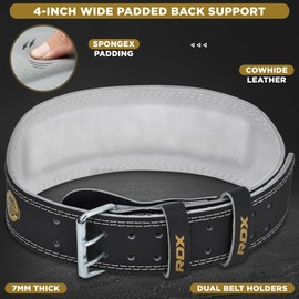 RDX pelle, Fitness, tonificazione muscolare Cintura per sudorazione, morbidi, 4 "per sollevamento pesi per allenamento, peso