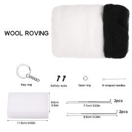 QMNNMA Needle Felting Kit, Animals Needle Felting Set, DIY Wool Felt Materials Set with Felting Tool and Instruction for Needle Felting Craft Project and DIY Handmade