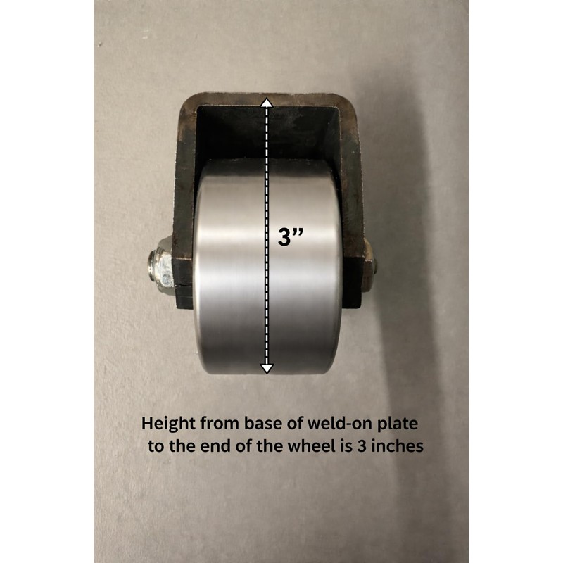Set of 2 Weld On Trailer Tail Drag Casters, Solid