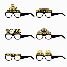 YVAINE 24 Pieces Happy New Year Eyeglasses 2025 New Years Eve Party Supplies New Year Party Glasses Photo Booth Props for 2025 New Years Party Decorations