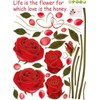 Decals Design 'Romantic Rose Flowers' Wall Sticker (PVC Vinyl, 50