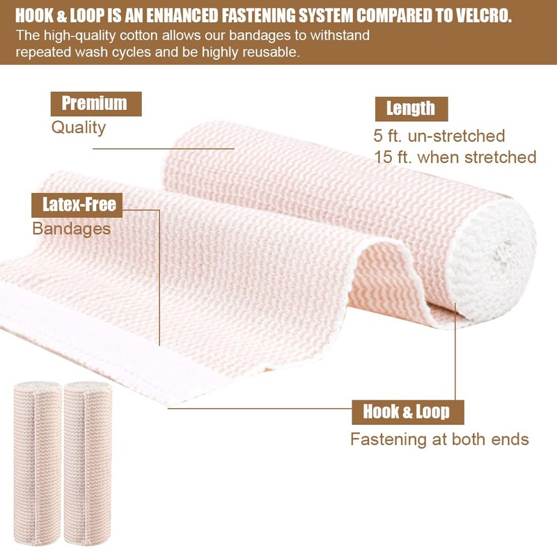 Premium Elastic Bandage Wrap 15cm x 4.5m Compression Bandages Wraps