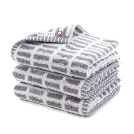 Heartwell Imabari Towel, Nordic Nordic Towel, Face Towel, Made in Japan, Scandinavian Pattern, Simple, Loop Included, Towel Set of 3, Box, Geometry, Gray, Towel Set