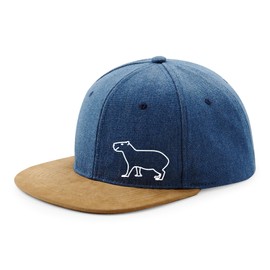 Huuraa Capybara Silhouette Hat Gift Capybara Gift Idea, denim, Unit size